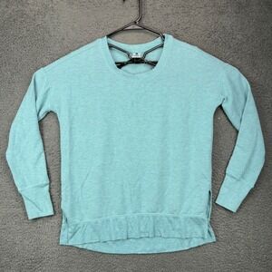 Active Life Womens Teal Heather Modal Blend Long Sleeve Pullover‎ Sweatshirt SM